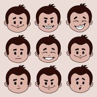 Set of nine facial expressions N10
