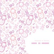 Baby girls corner frame pattern background