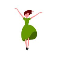 young girl jumping with joy