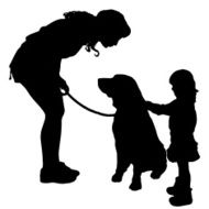 Vector silhouette of a family N163