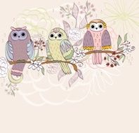 cartoon owls N16