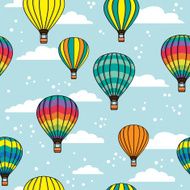 vector pattern with clouds and balloons N5