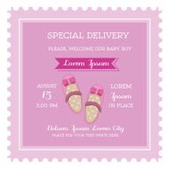 Baby Girl Shower or Arrival Card N5