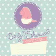 Baby Shower invitation with baby dinosaur