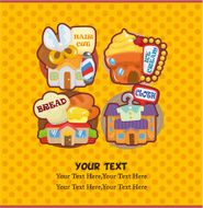 cartoon house shop card N3