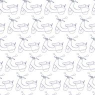 Seamless pattern with scooters isolated on white background