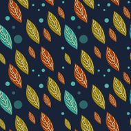 Seamless vector autumn falling leaves pattern