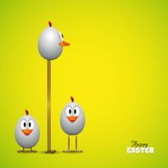 Funny Easter eggs chicks - background illustration