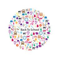 Back to School Circle Seamless children background N8