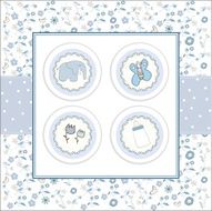 Baby boy announcement card N76