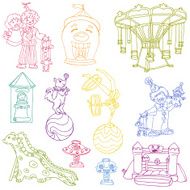 Vector set Vintage Circus Elements N2