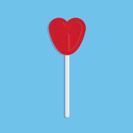 Red heart lollipop