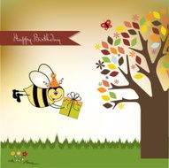 birthday card with bee N24