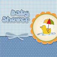 baby shower card with duck toy N19