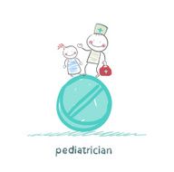 pediatrician with a child standing