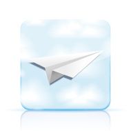 Vector origami airplane icon on white background N2