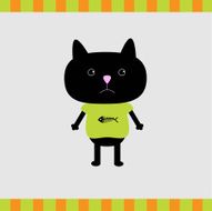 Black cat boy card