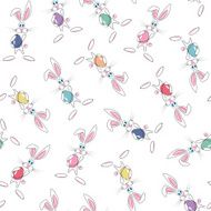 cute easter rabbits background N2