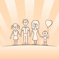 Funny cartoon vector family N2