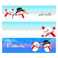 Snowman Mascot using a variety of banner designs