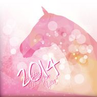 Happy New Year card or background with horse N5