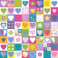 lovely hearts and flowers collection pattern