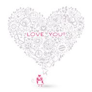 Heart love pattern and Owl