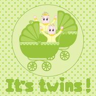 It&#039;s twins baby shower announcement