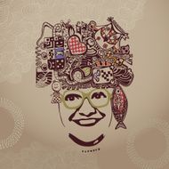 Abstract smiling woman in glasses
