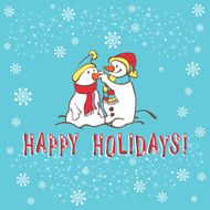 Christmas greeting card Snowman Vector illustration N4