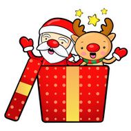 Santa Claus and Rudolph the deer