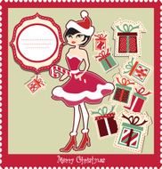 Santa Girl Christmas card