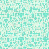 Seamless pattern with newborn baby icons N3