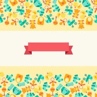 Seamless pattern with newborn baby icons N4