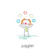 Clown juggler Illustration