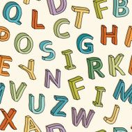 Colorful 3D ABC seamless pattern