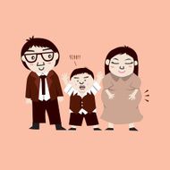 Cartoon happy family N3