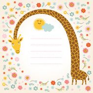 Cute giraffe with long neck