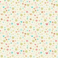 Seamless floral romantic doodle pattern