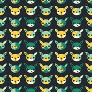 Childrens seamless pattern with hares on dark background N2