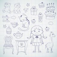 Birthday set with little girl N4