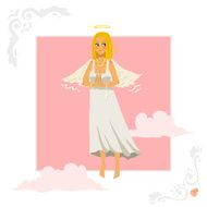 Angel girl greeting card