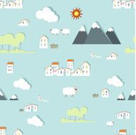 vector seamless town wallpaper