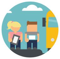 Students at the Bus Stop