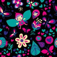 Seamless floral pattern Dark background