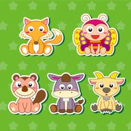 Cute animal stickers N24