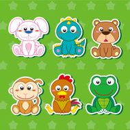Cute animal stickers N25