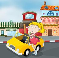 Girl near car