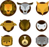 illustration Face animal Set