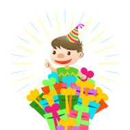 birthday card with cute boy